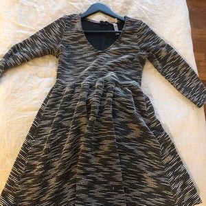 Francesca's black and white striped dress with tailored waist